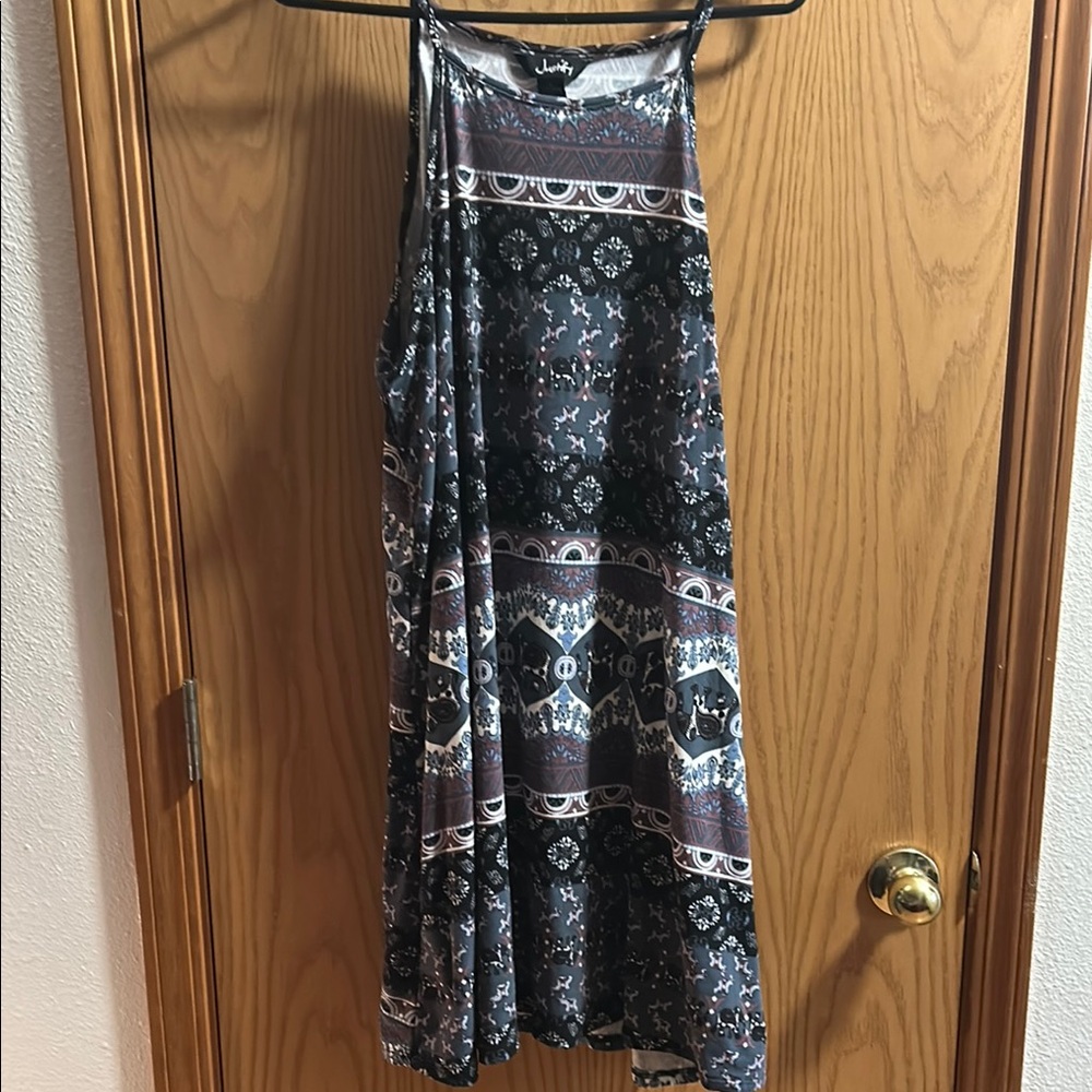 Lucky Brand Black Patterned Women's Dress